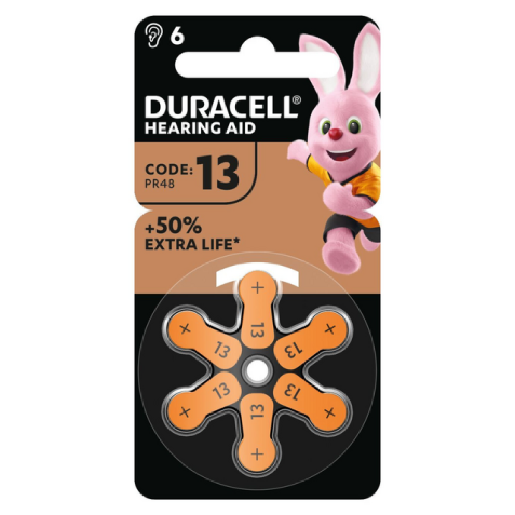 Duracell DA13 Hearing Aid Battery Pack of 6